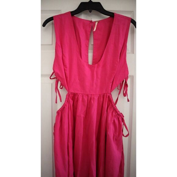 Free People OB1734765 Women's Sz S Magentiful Pink Fabiana Midi Dress - Picture 4 of 15